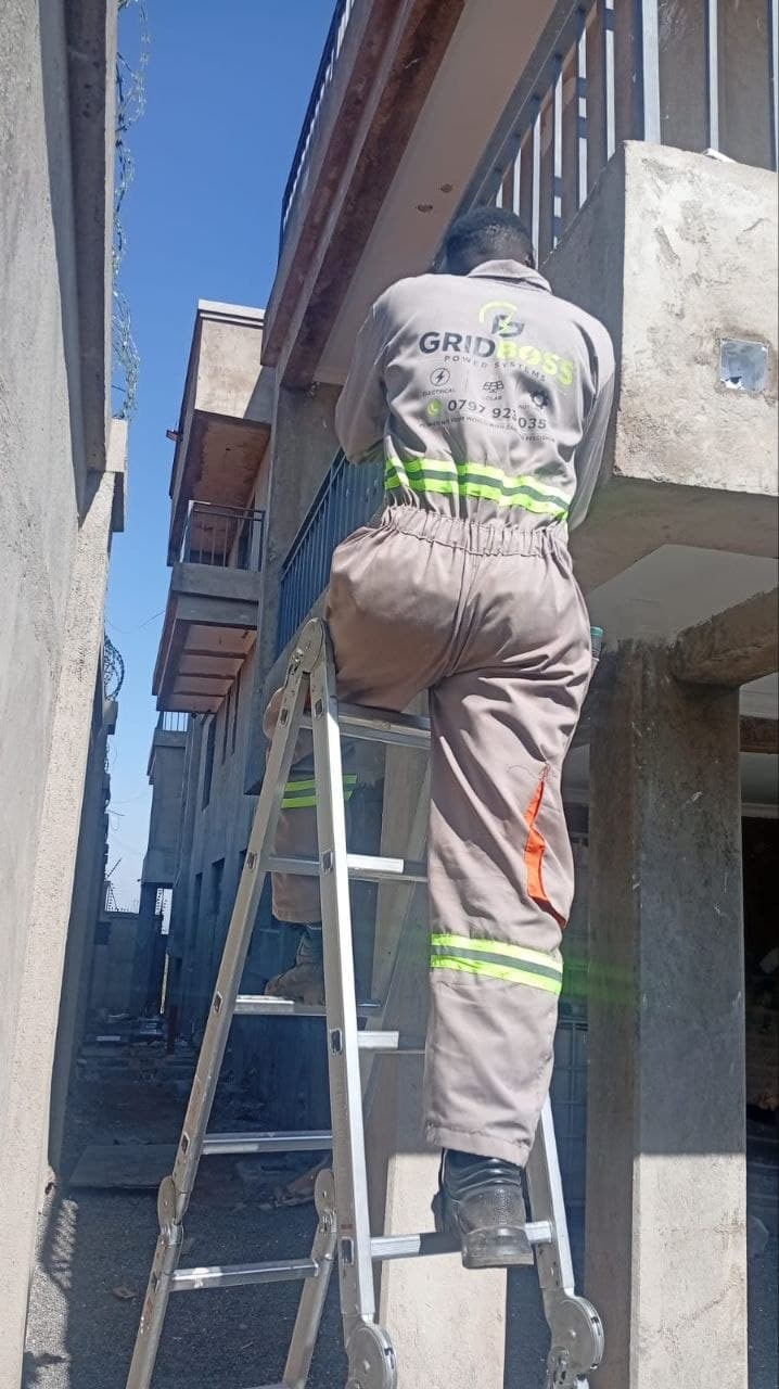GRIDBOSS technician on site. Electrical and security installs.